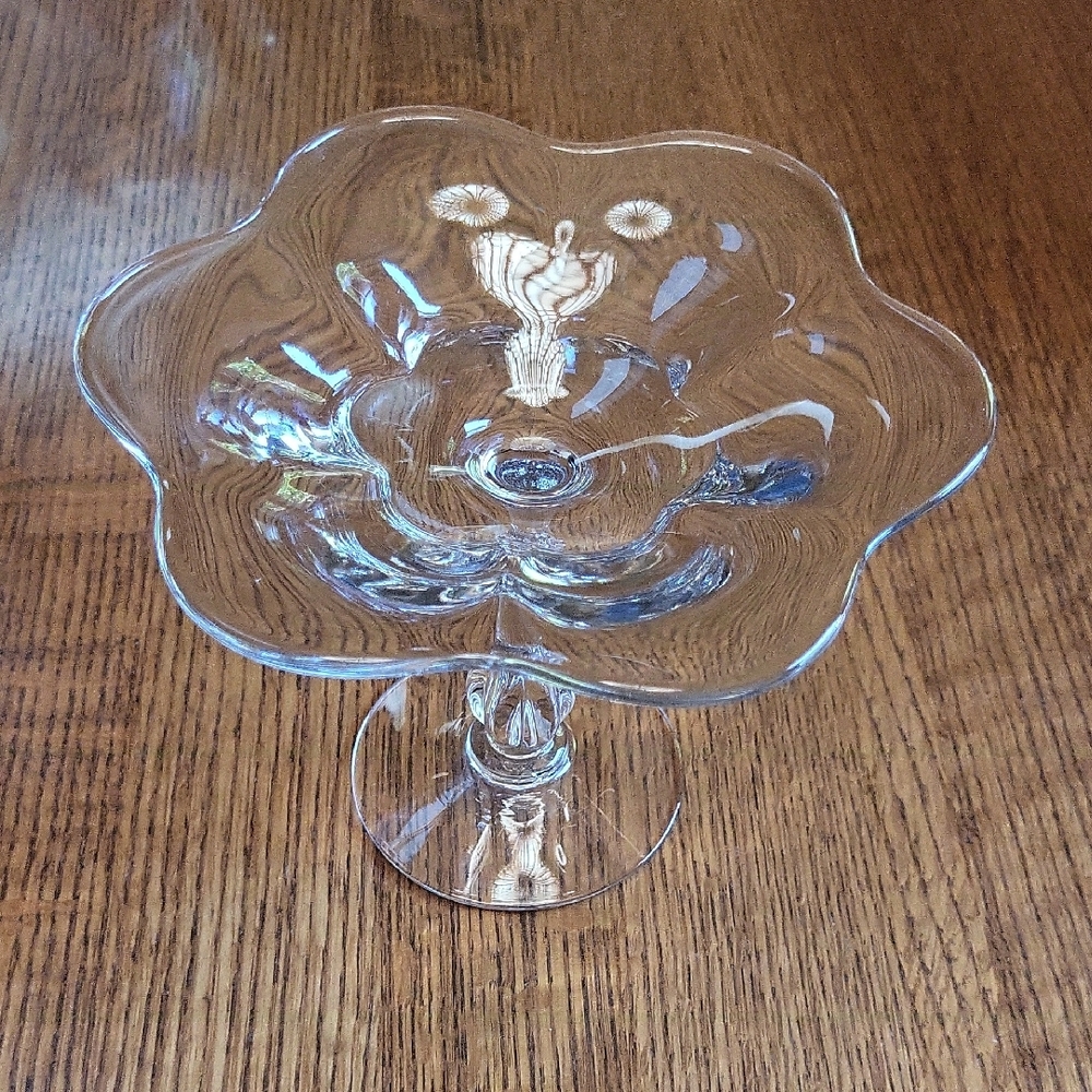 VTG Fostoria Baroque Chintz Compote Dish